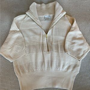 Varley Cream Half-Zip Light Sweater